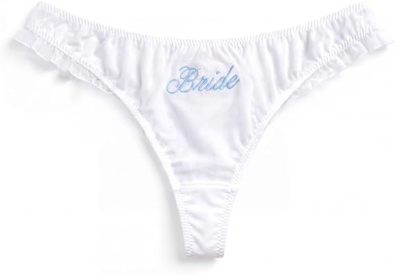 xo, Fetti Ruffle Bride Thong | Embroidered Underwear, Bridesmaid Gift, Bridal Shower Lingerie, Outfit Accessory