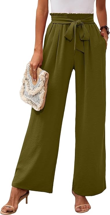 Heymoments Wide Leg Pants for Women Flowy Casual Trousers