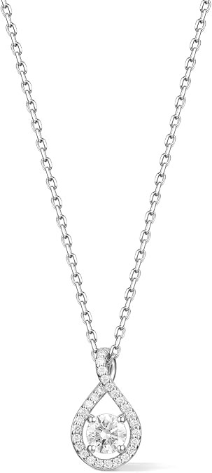 AGVANA Eternal Radiance 0.4-1.2 Ct. Tw. Lab-Grown Diamond Infinity Pendant Necklace in Sterling Silver (D-E, VS) Fine Jewelry Promise Anniversary Birthday Gifts for Women Her, 16-18" Chain
