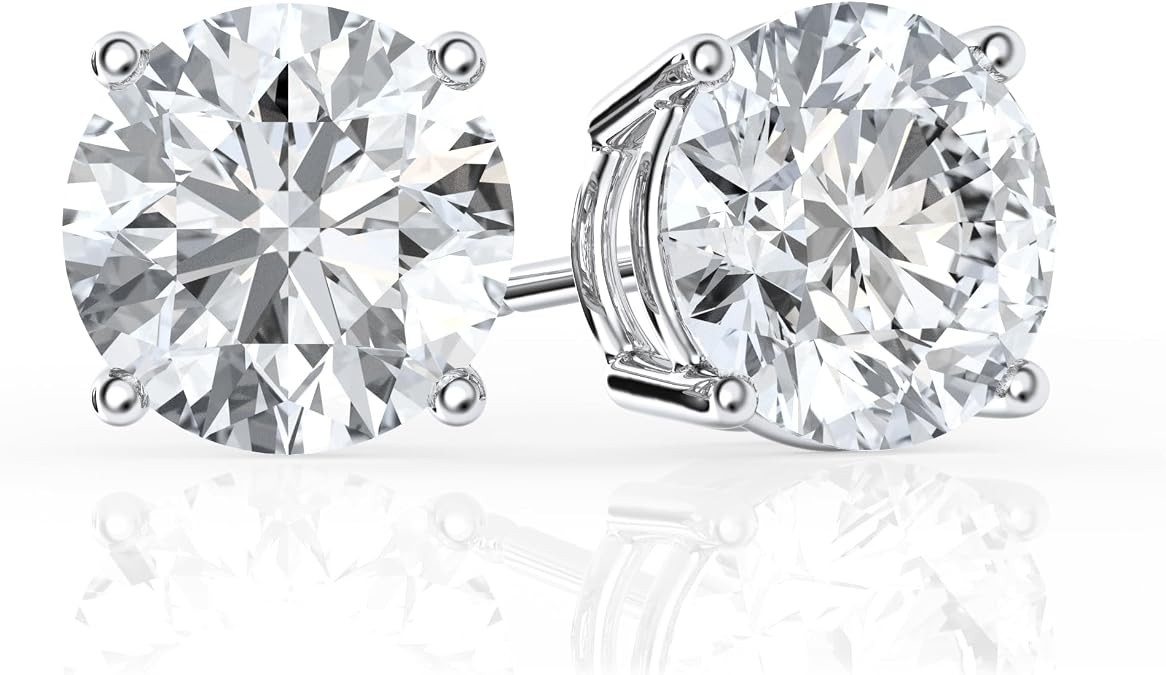 Belacqua Lab Grown Diamond Stud Earrings in 14K White Gold