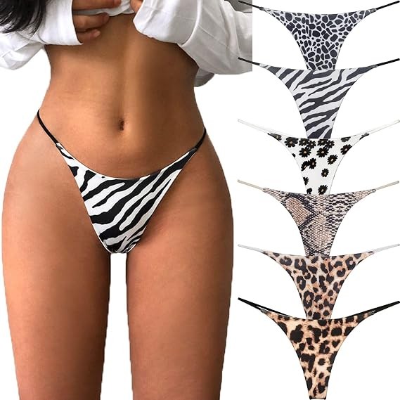 VISSAY Cotton Thongs for Women Sexy Breathable Underwear 6 Pack