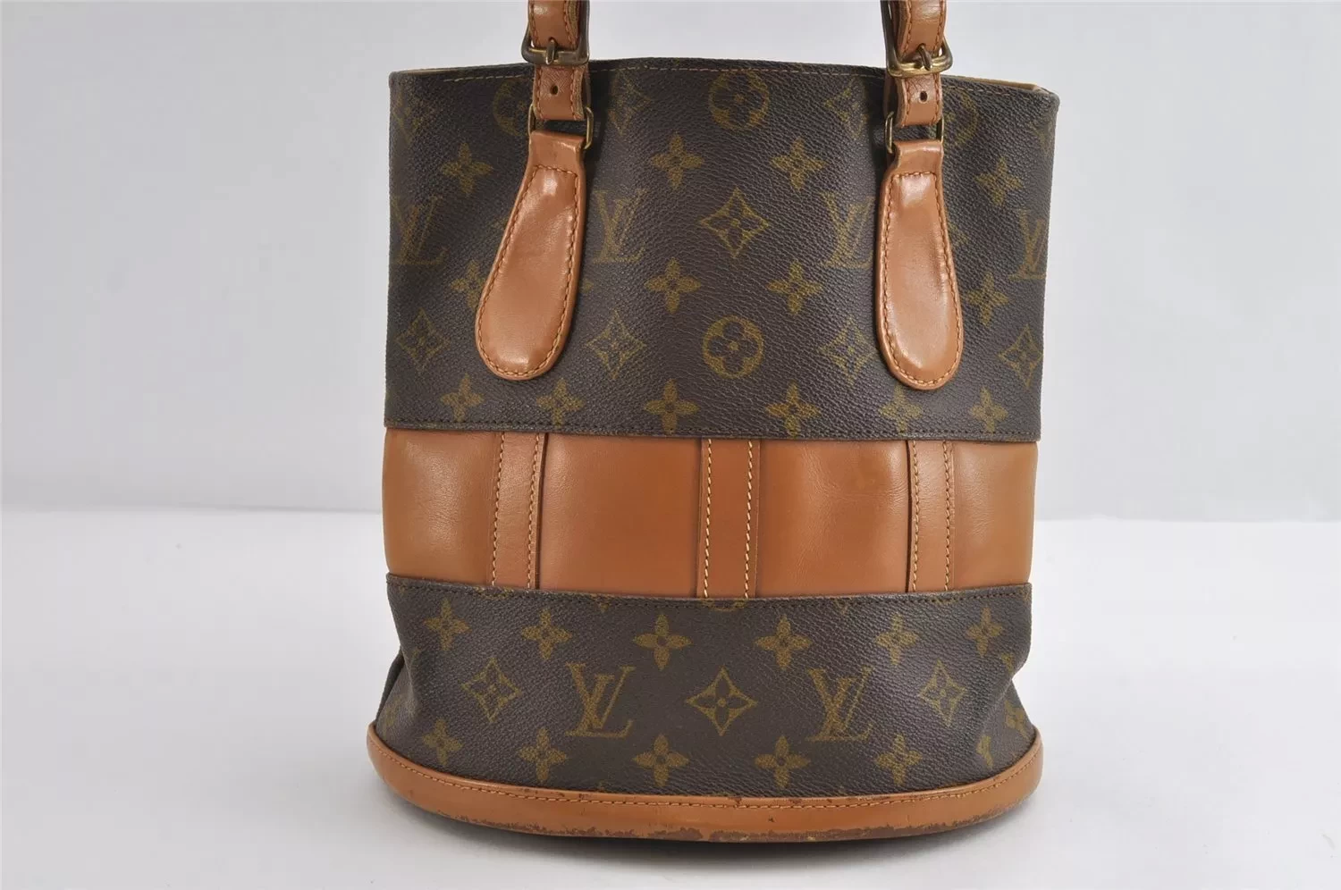 Auth Louis Vuitton Monogram Bucket PM Shoulder Tote Bag USA Model LV Junk 8838I
